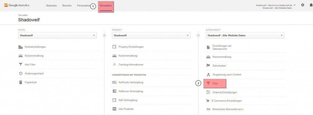 Filter bei Google Analytics gegen Referral Spam einrichten